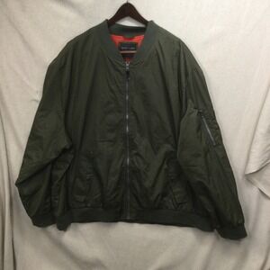 No Boundaries Mens Olive Green Bomber Jacket Orange Lining 5XL‎ NBM40701YB